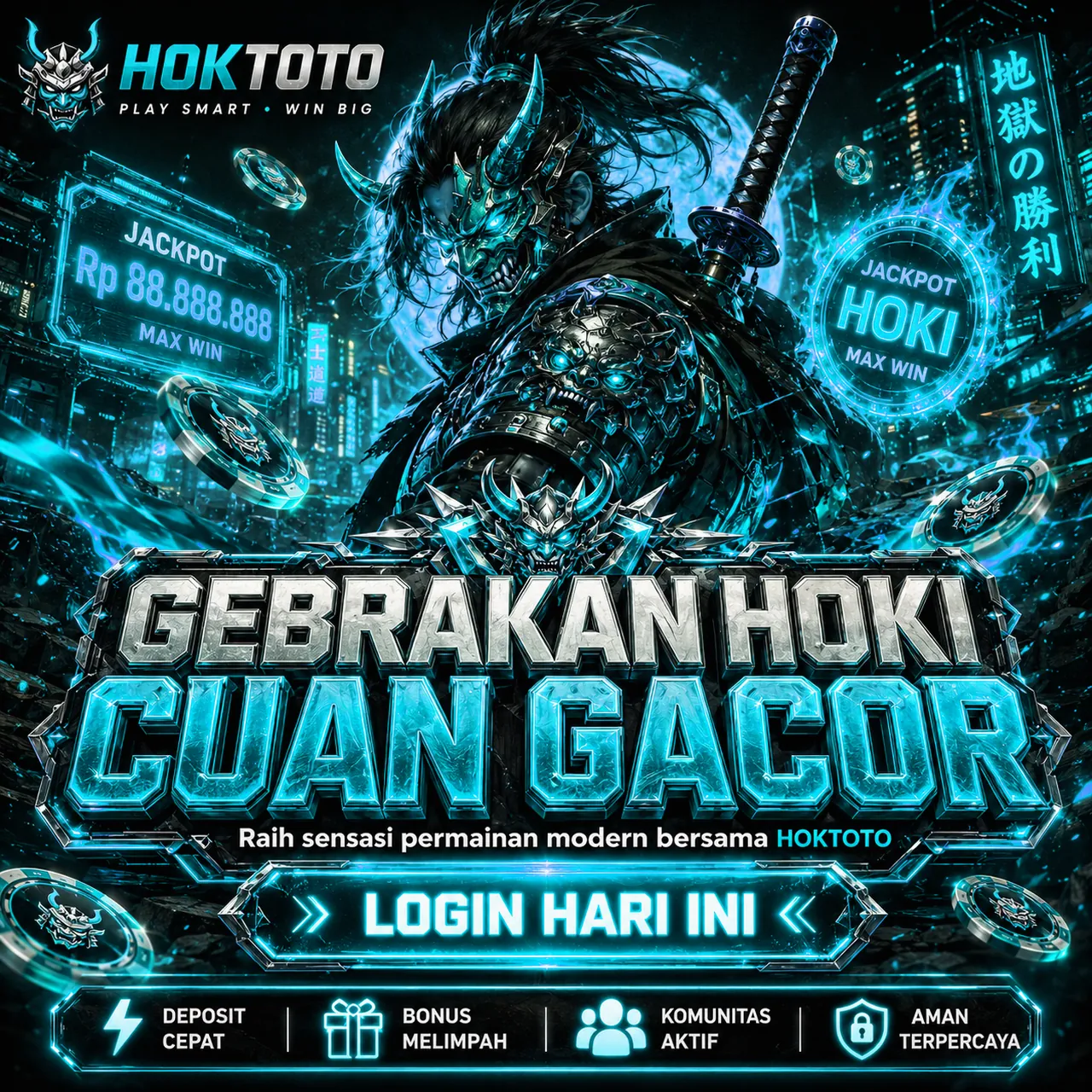 Banner HOKTOTO hoktotolink.shop bertema slot gacor dengan sorotan rtp slot hari ini